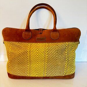 Zacapa Leather Tapestry Weekender Large Shoulder Travel  Tote Bag Rare Find